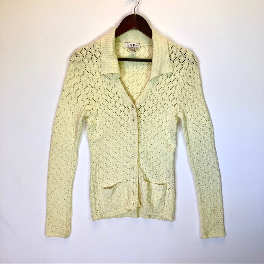 ❗️SOLD Bebe chick yellow cardigan🐥🐣